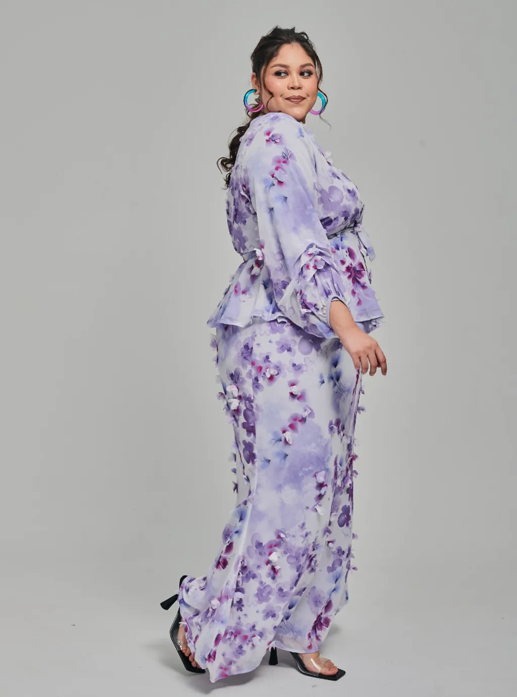 Tun Hamidah 3D Fleur Chiffon Wrap Kurung