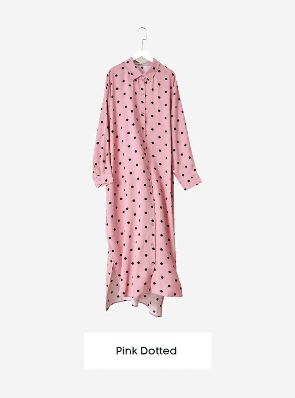 Longline Printed Shirt Dress - The Dotted Series