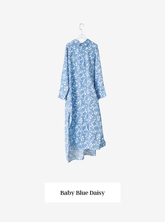 Longline Printed Shirt Dress - The Flower Series