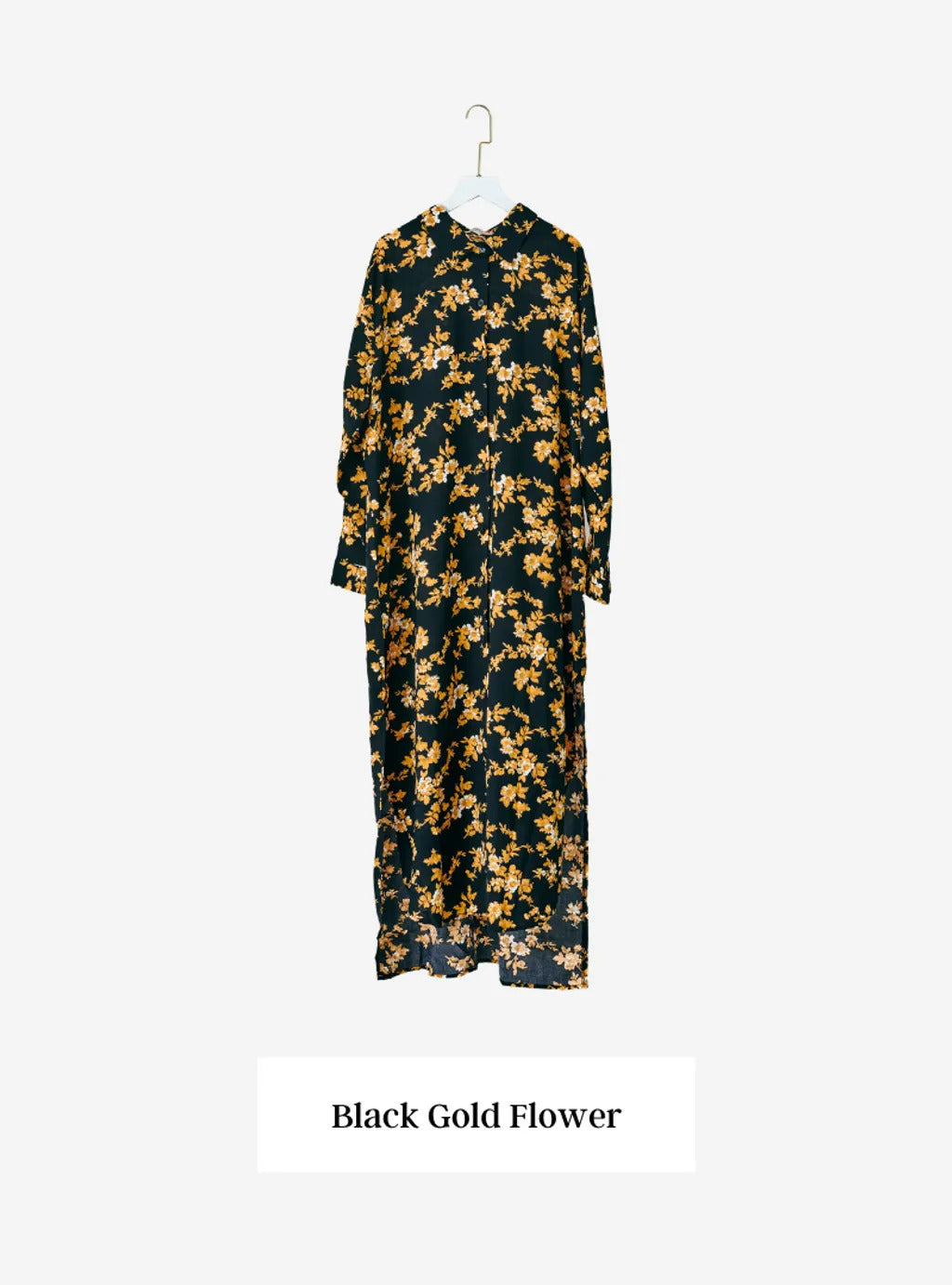 Longline Printed Shirt Dress - The Flower Series