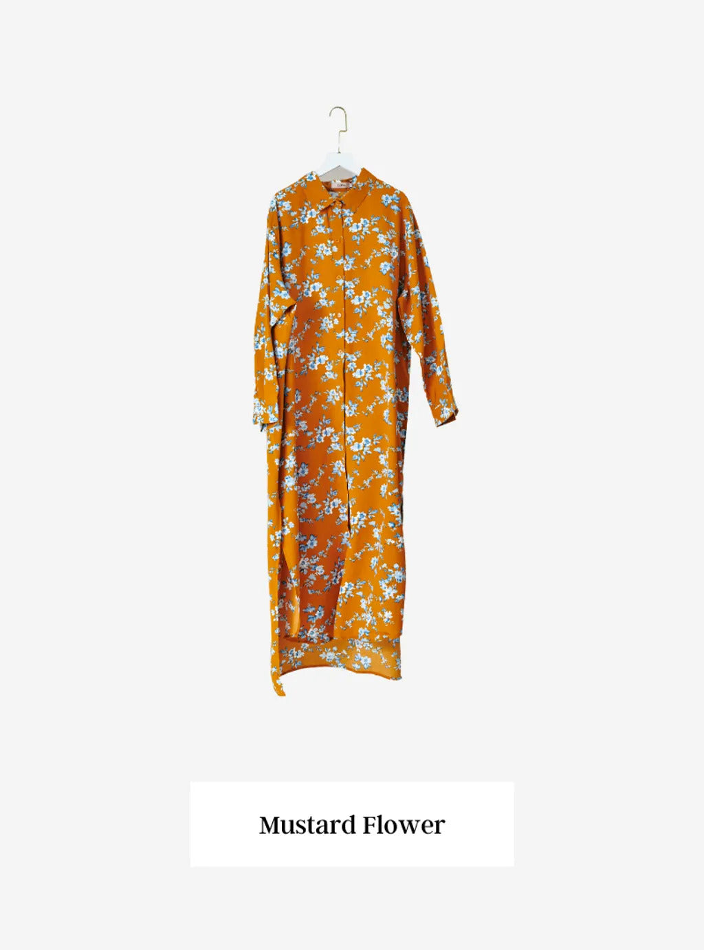 Longline Printed Shirt Dress - The Flower Series