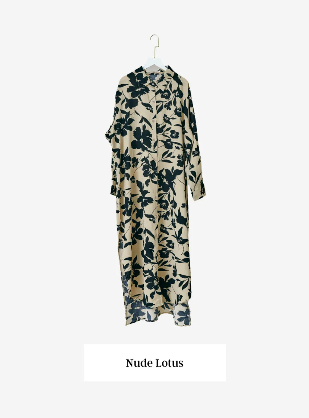 Longline Printed Shirt Dress - The Flower Series