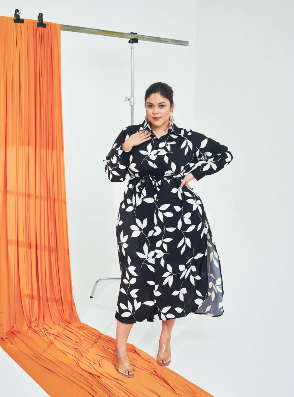 Longline Printed Shirt Dress - The Garden Series