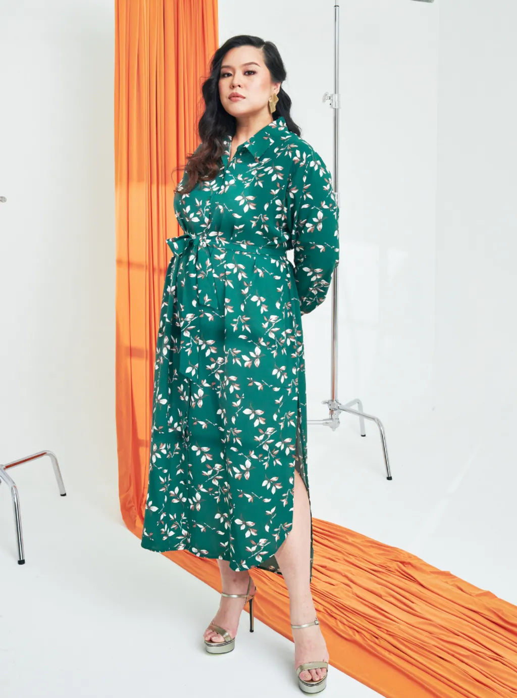 Longline Printed Shirt Dress - The Garden Series