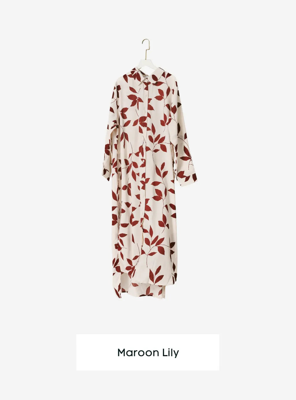 Longline Printed Shirt Dress - The Garden Series