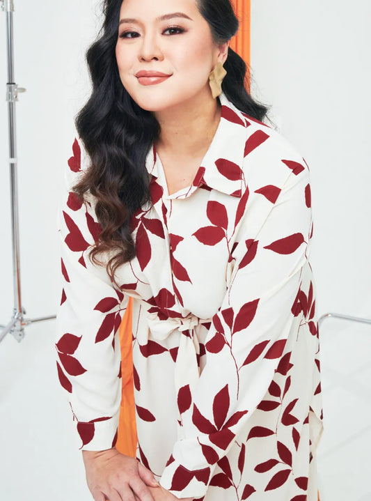 Longline Printed Shirt Dress - The Garden Series