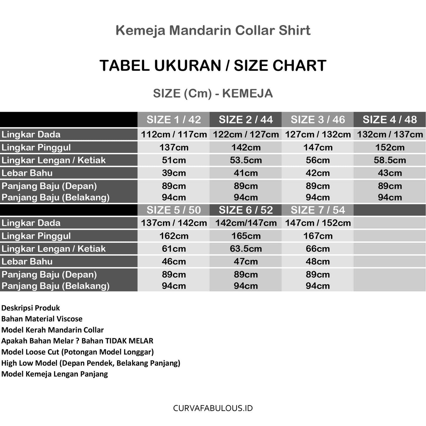 Kemeja Mandarin Collar Shirt - NEW