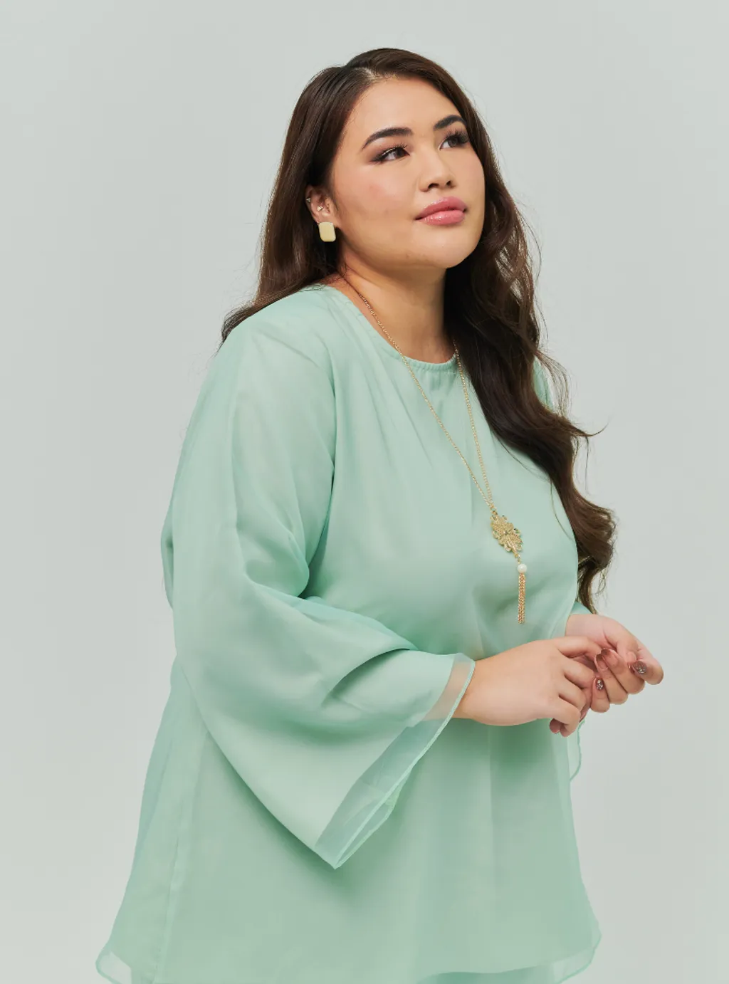 Setelan Tun Aminah Organza Basic Kurung