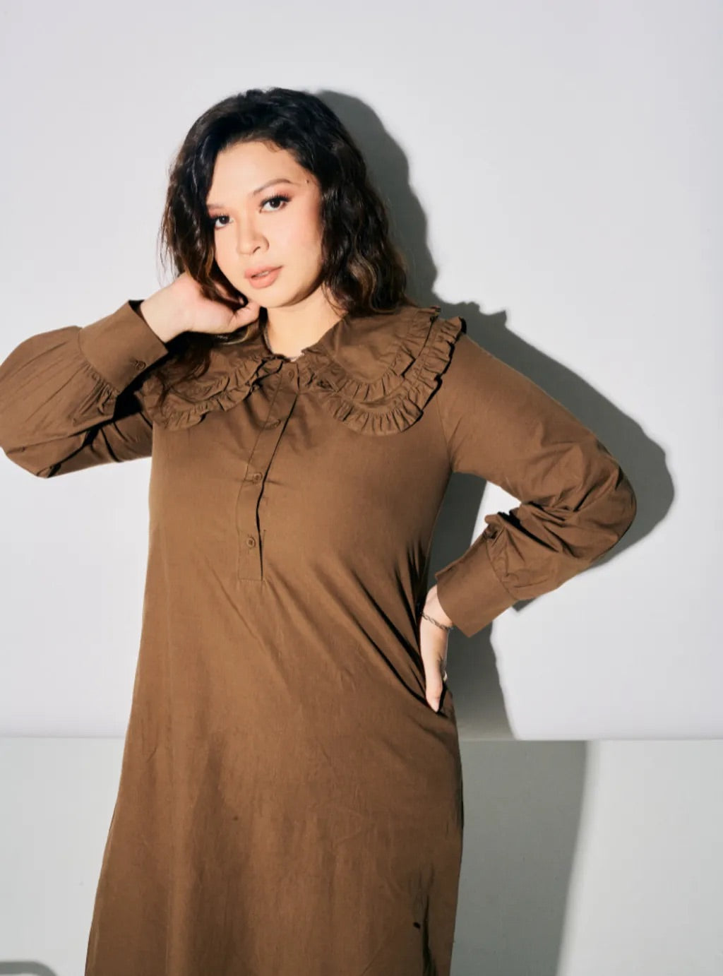 Marsya Cotton Long Sleeve Dress
