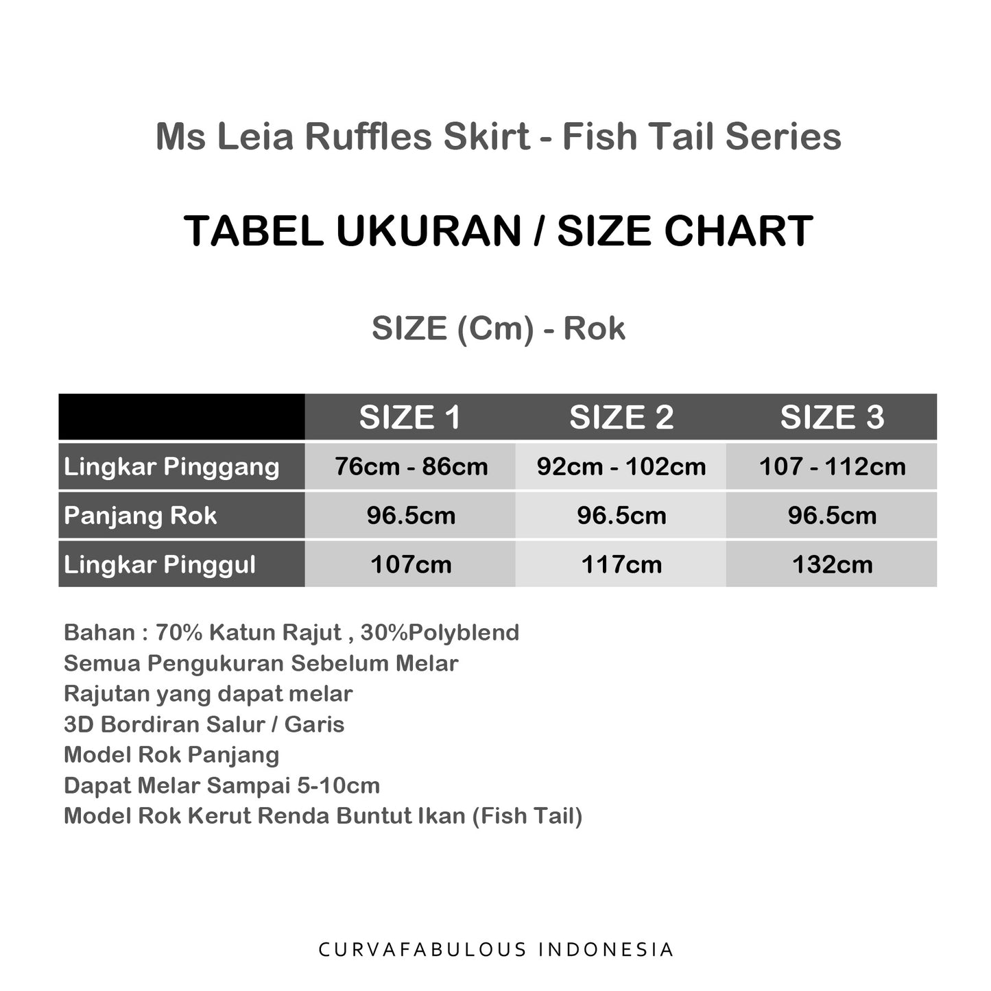 Ms Leia Ruffles Skirt - Fish Tail Series