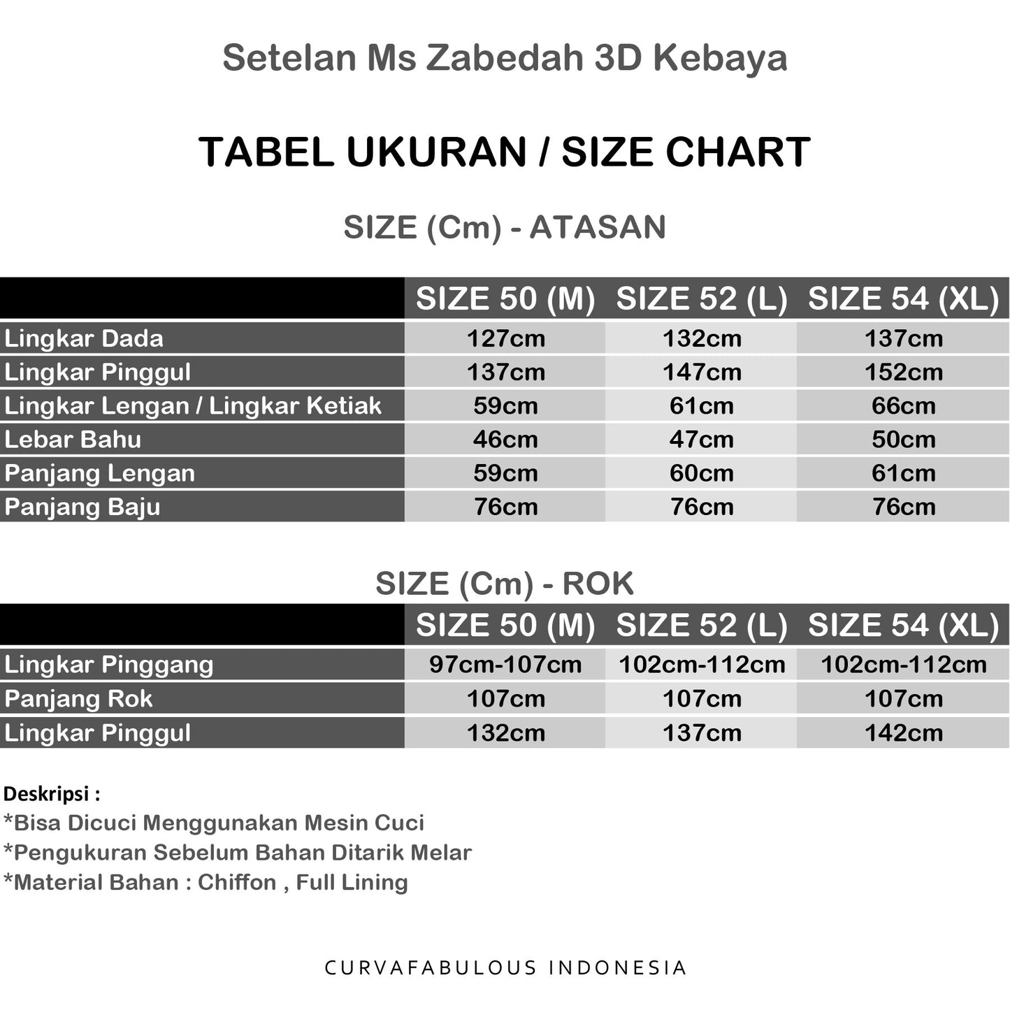 Setelan Ms Zabedah 3D Kebaya