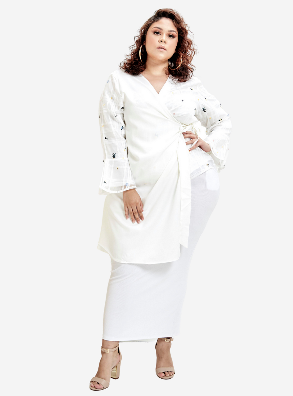 Curva Fabulous - Nelisa Organdy Wrap Kurung Set - CURVA FABULOUS INDONESIA - Outfit Sets