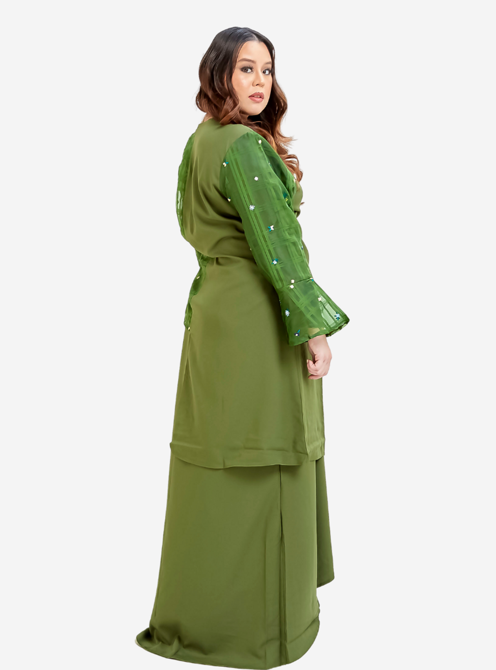 Curva Fabulous - Nelisa Organdy Wrap Kurung Set - CURVA FABULOUS INDONESIA - Outfit Sets