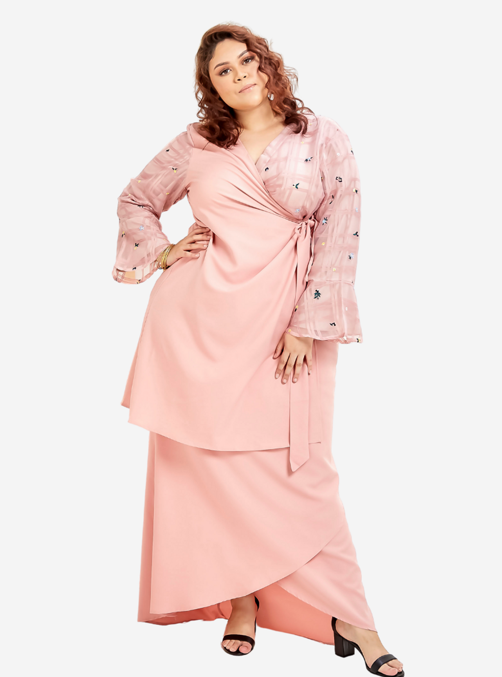 Curva Fabulous - Nelisa Organdy Wrap Kurung Set - CURVA FABULOUS INDONESIA - Outfit Sets