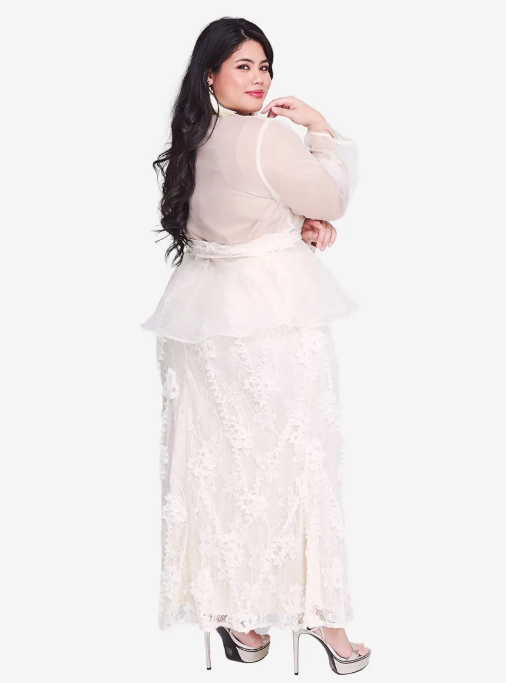 Curva Fabulous - Setelan Puff Sleeve Organza Lace - CURVA FABULOUS INDONESIA - Outfit Sets