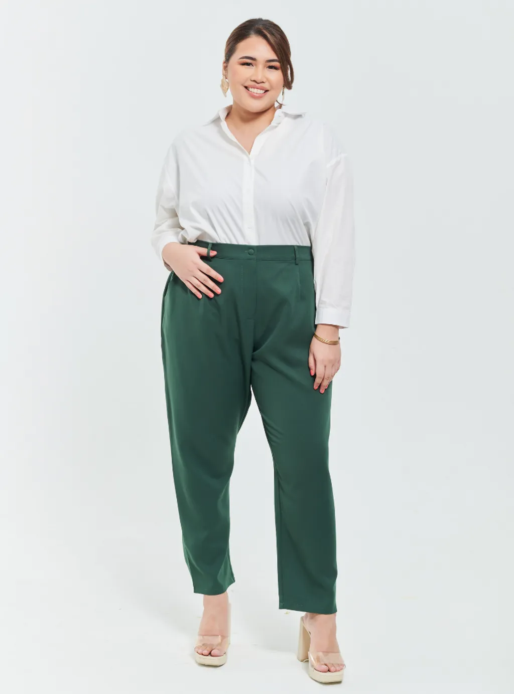 Skinny Tuxedo Pants - Green Palette