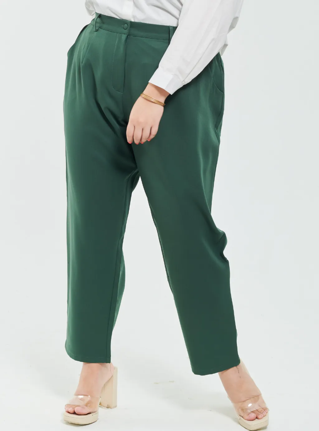 Skinny Tuxedo Pants - Green Palette