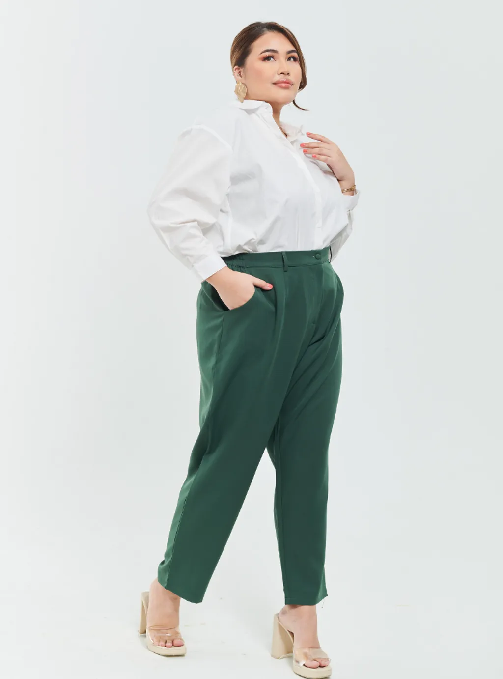 Skinny Tuxedo Pants - Green Palette