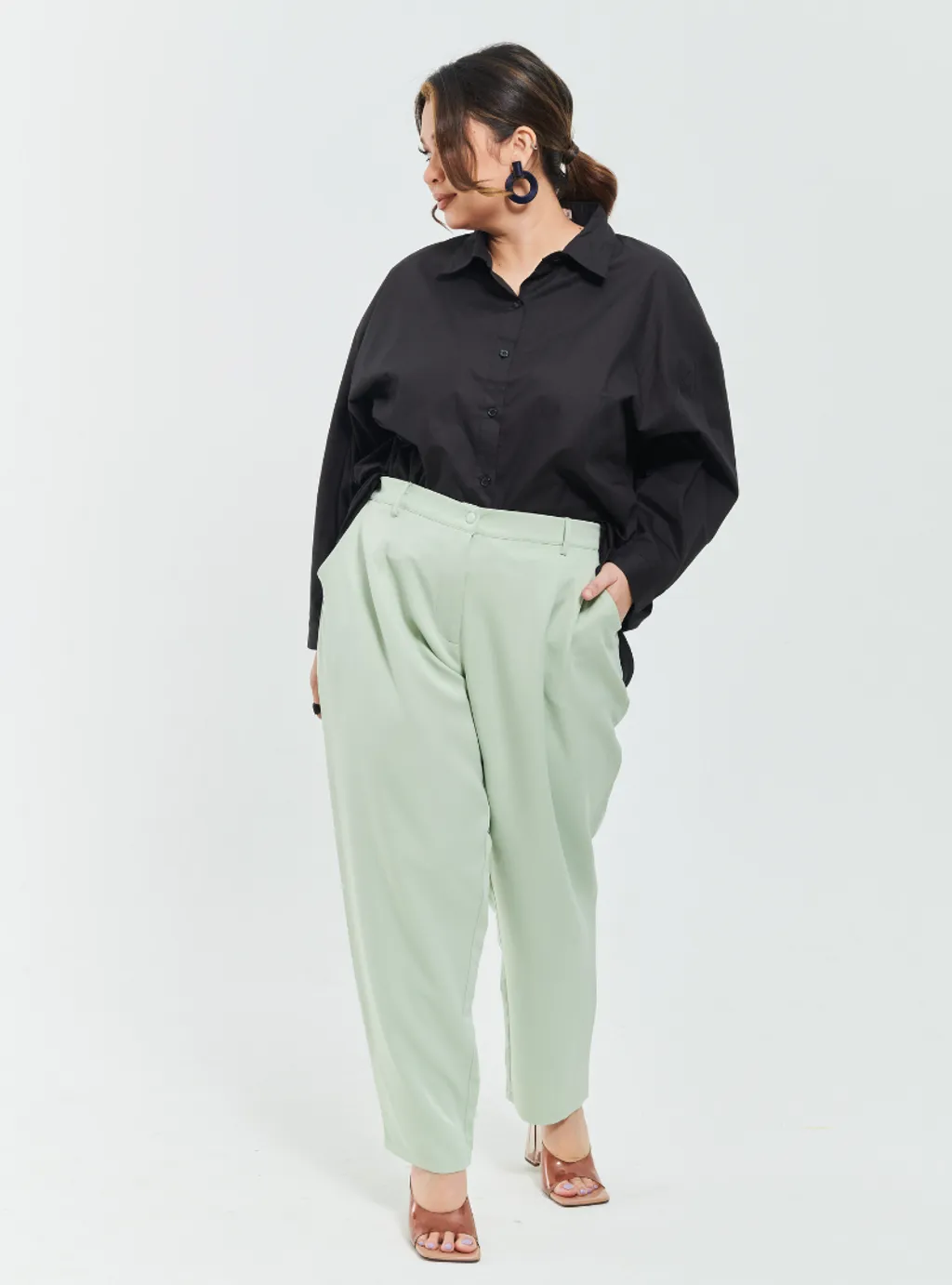 Skinny Tuxedo Pants - Green Palette