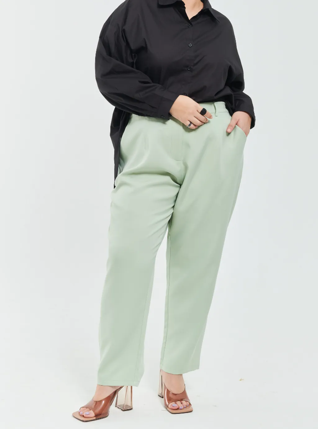 Skinny Tuxedo Pants - Green Palette