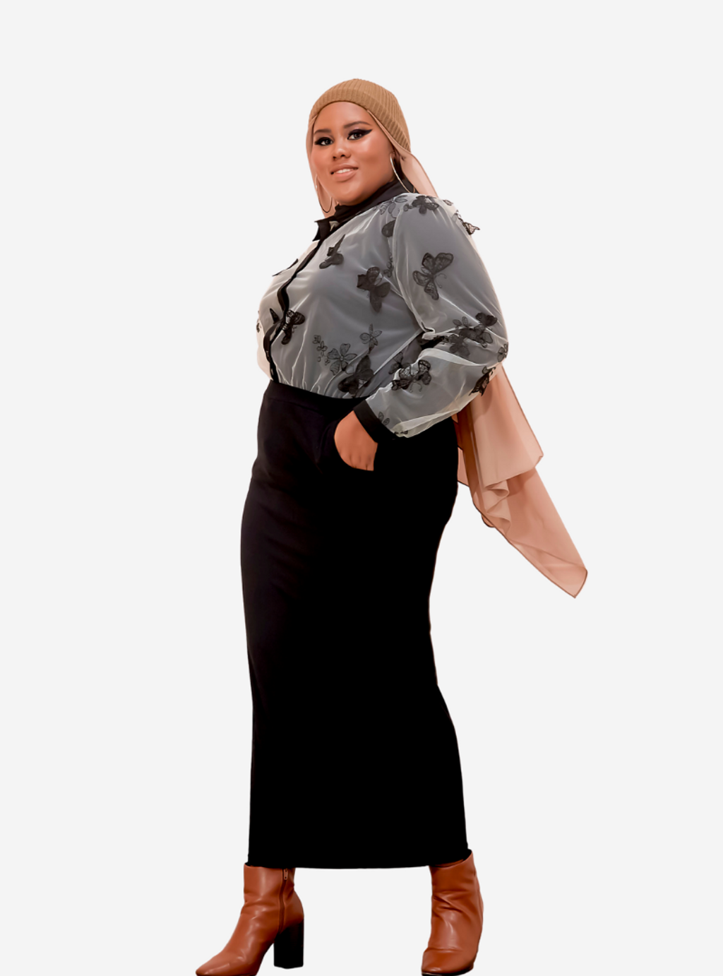 Curva Fabulous - Plus Size Ashley 3D Butterfly Shirt - CURVA FABULOUS INDONESIA - Shirts & Tops