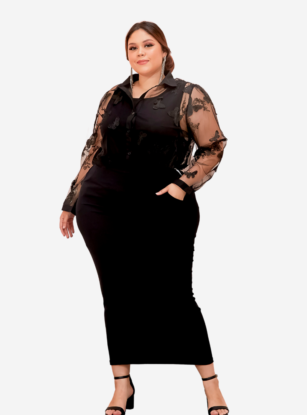 Curva Fabulous - Plus Size Ashley 3D Butterfly Shirt - CURVA FABULOUS INDONESIA - Shirts & Tops