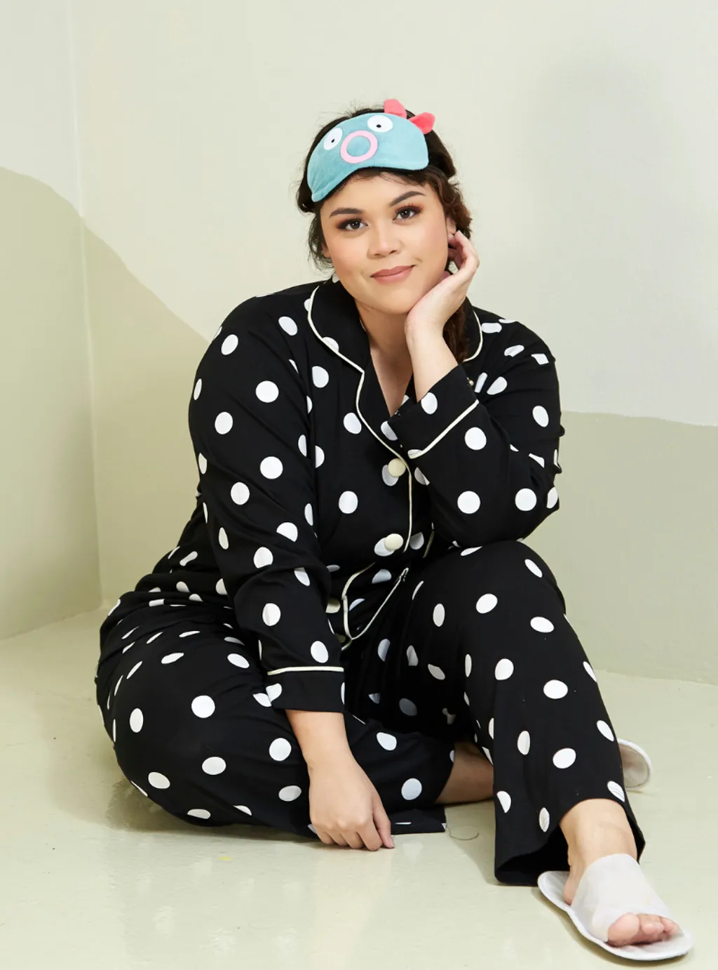 Curva Fabulous - Polka Dotted Premium Cotton Pyjamas - CURVA FABULOUS INDONESIA - Pajamas