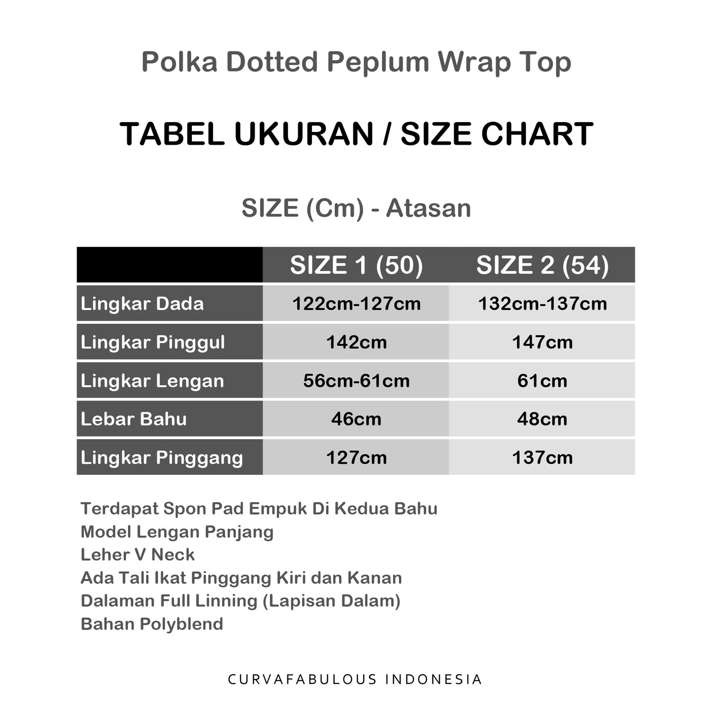 Front Cross Polka Dotted Peplum Kurung