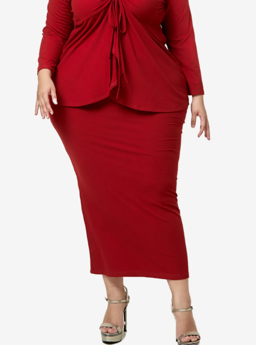 Curva Fabulous - Megan Peplum Front Ruched Kurung - CURVA FABULOUS INDONESIA - Outfit Sets