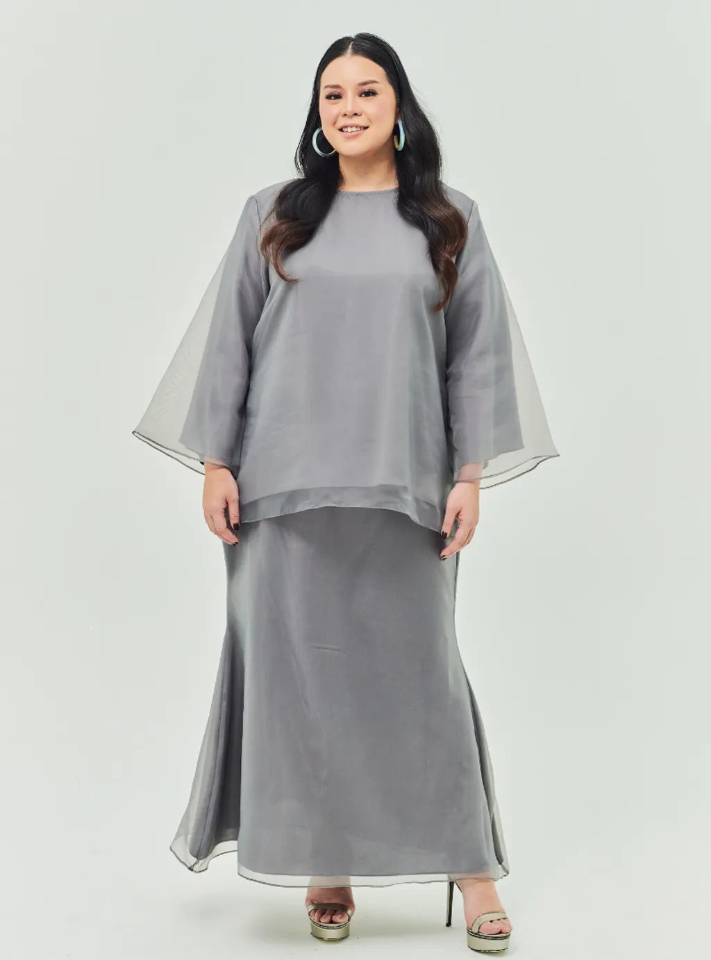 Setelan Tun Aminah Organza Basic Kurung