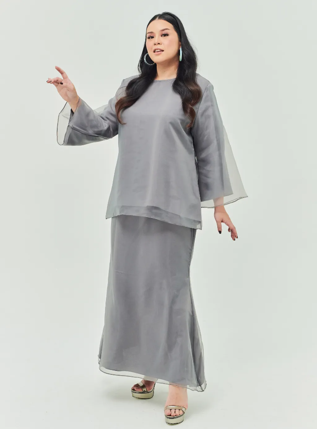Setelan Tun Aminah Organza Basic Kurung