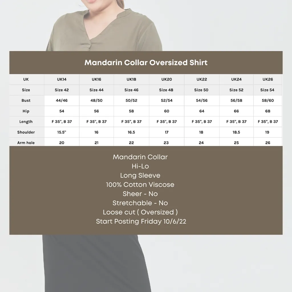 Kemeja Mandarin Collar Oversized Shirt - Blue Series