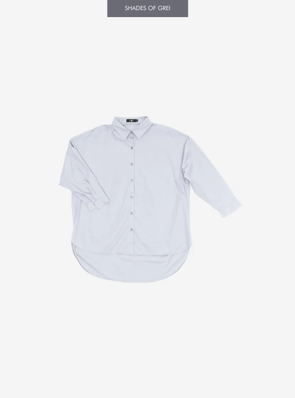 Curva Fabulous - Kemeja Dropped Shoulder Oversize Shirt - Shades Of Grey - CURVA FABULOUS INDONESIA - Shirts & Tops