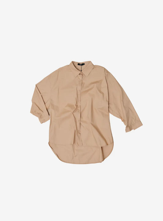 Curva Fabulous - Kemeja Dropped Shoulder Oversize Shirt - Nude Series - Earth Tone - CURVA FABULOUS INDONESIA - Shirts & Tops