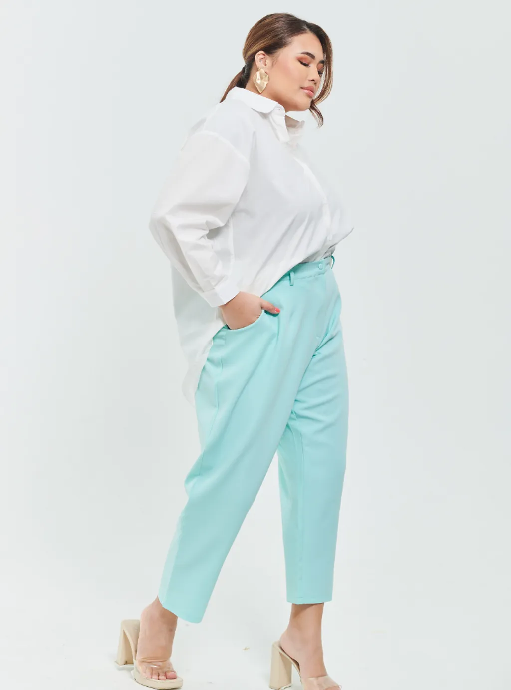 Skinny Tuxedo Pants - Green Palette