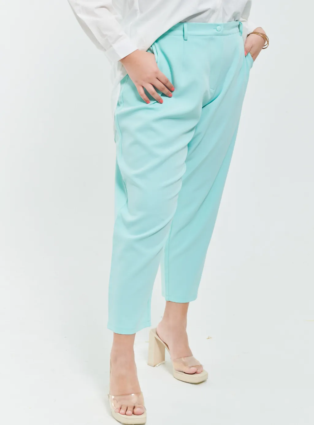 Skinny Tuxedo Pants - Green Palette