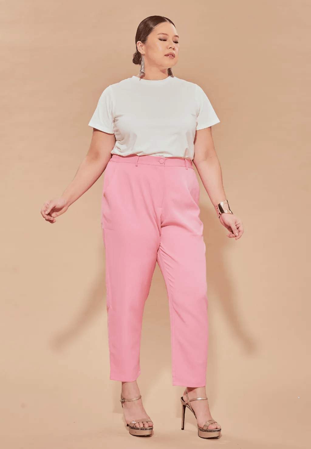 Curva Fabulous - Celana Skinny Tuxedo Pants - Nude Pink Series - CURVA FABULOUS INDONESIA -  - Pants