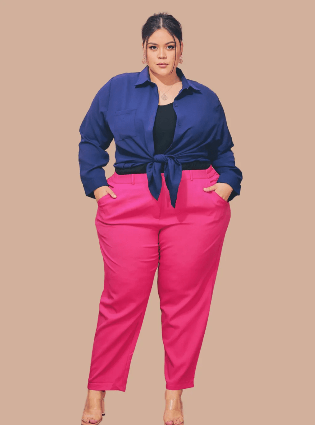 Curva Fabulous - Celana Skinny Tuxedo Pants - Nude Pink Series - CURVA FABULOUS INDONESIA -  - Pants