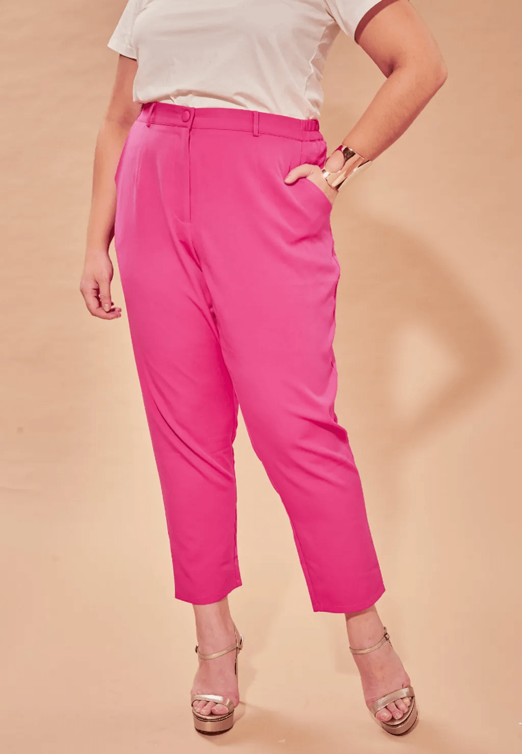 Curva Fabulous - Celana Skinny Tuxedo Pants - Nude Pink Series - CURVA FABULOUS INDONESIA -  - Pants