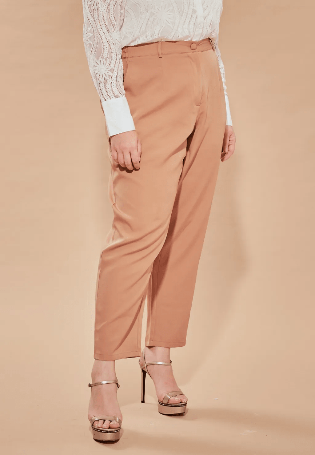 Curva Fabulous - Celana Skinny Tuxedo Pants - Nude Pink Series - CURVA FABULOUS INDONESIA -  - Pants