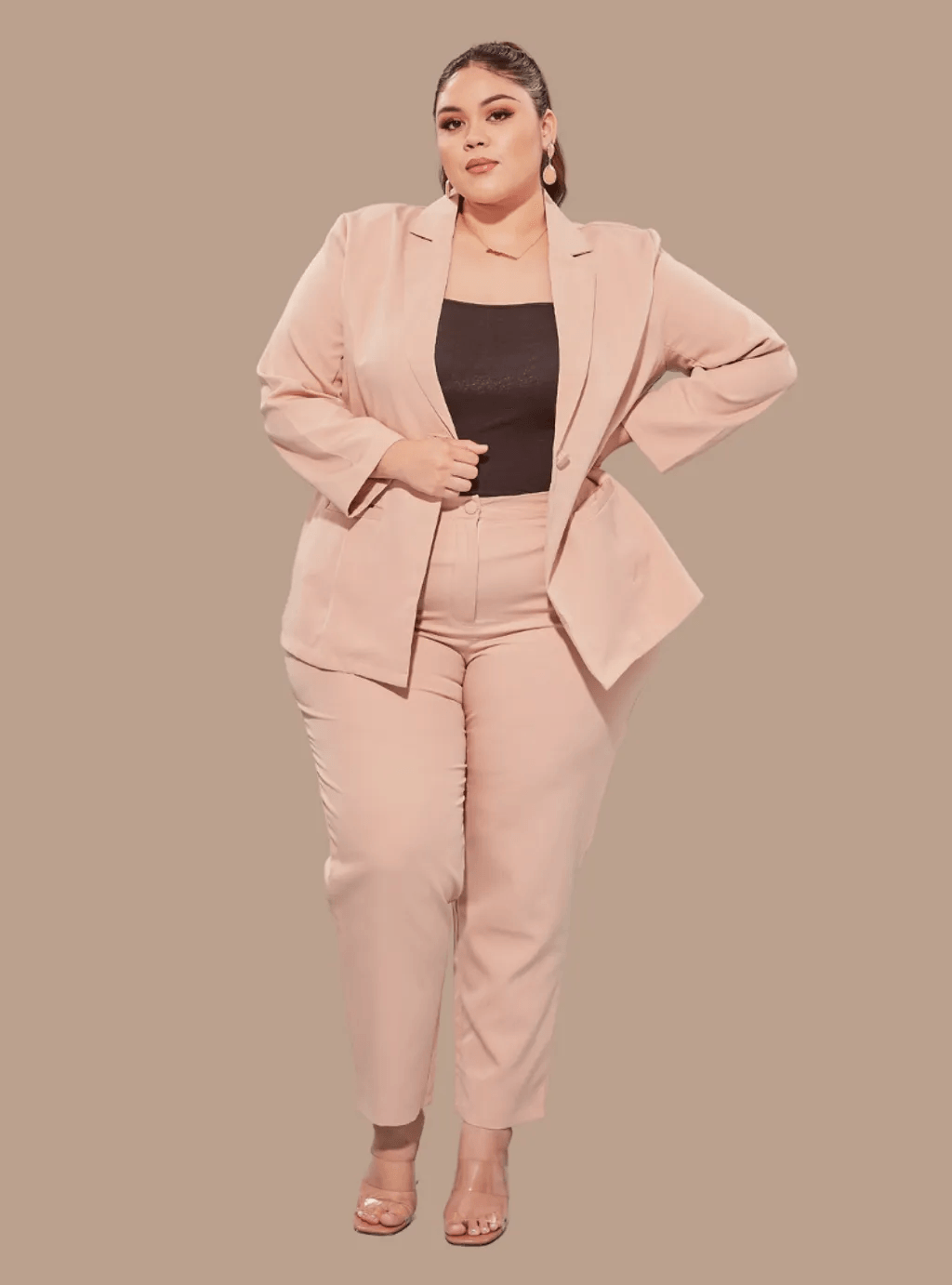 Curva Fabulous - Celana Skinny Tuxedo Pants - Nude Pink Series - CURVA FABULOUS INDONESIA -  - Pants