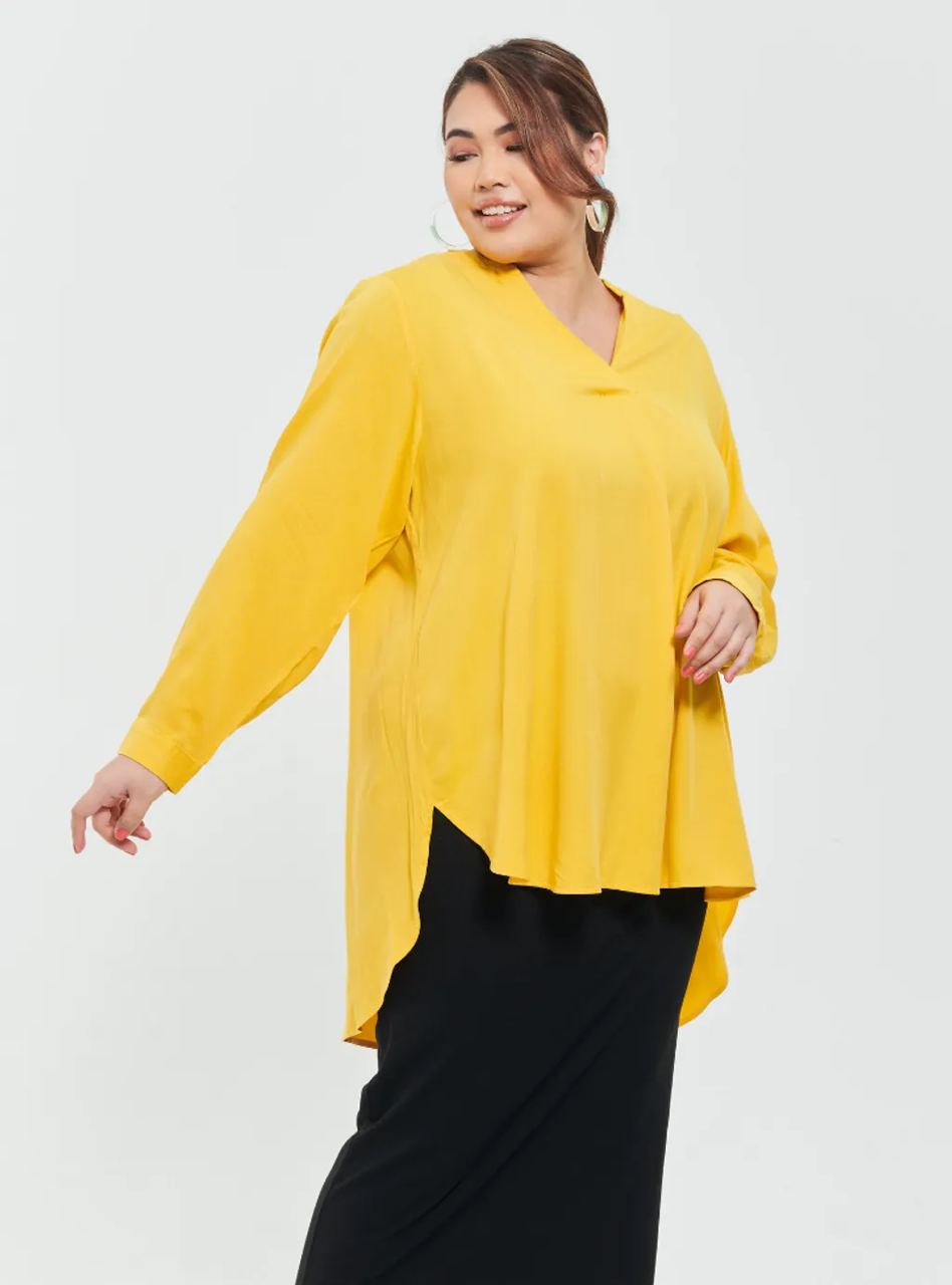 Kemeja Mandarin Collar Oversized Shirt - Blue Series