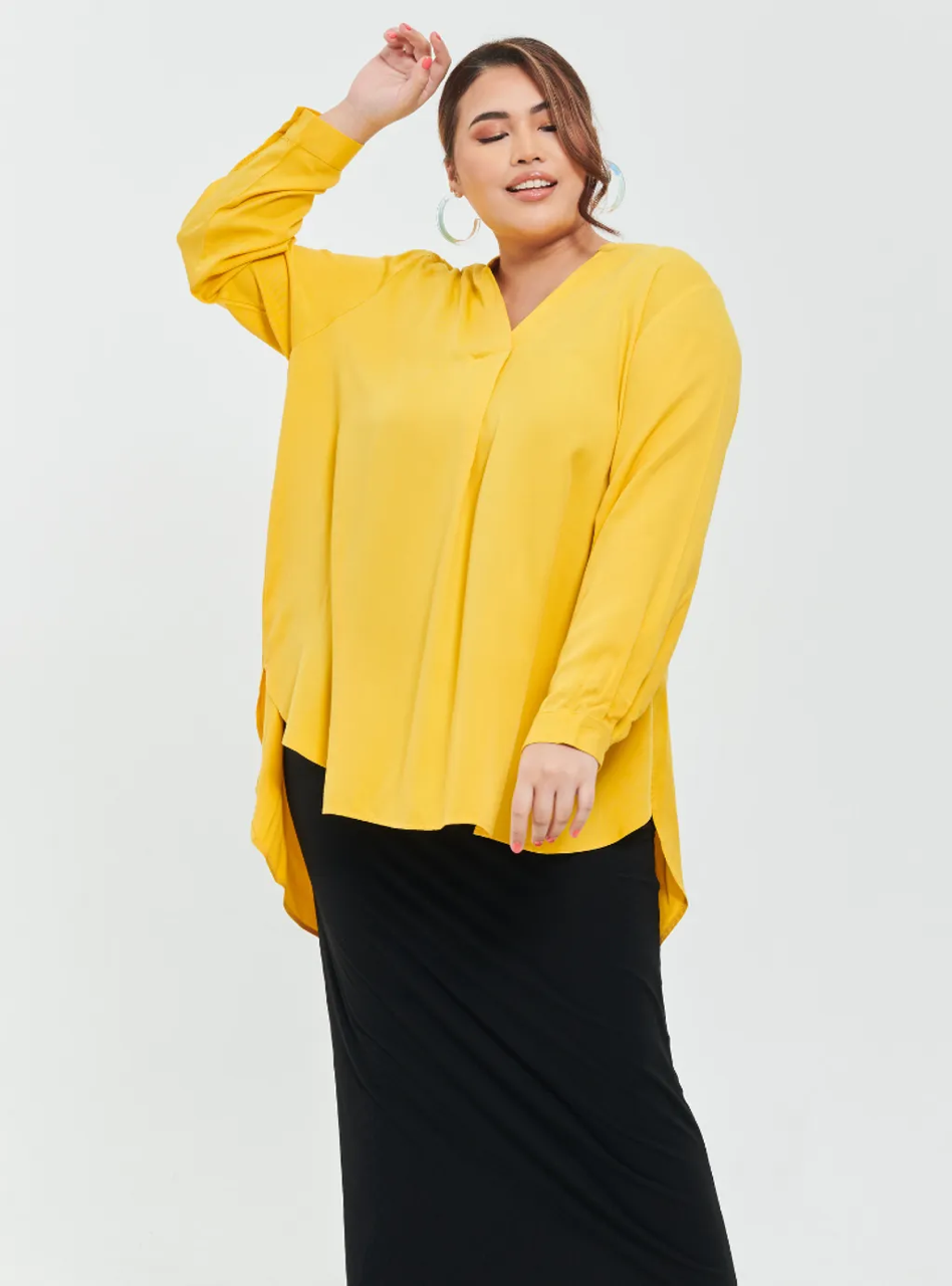 Kemeja Mandarin Collar Oversized Shirt - Blue Series