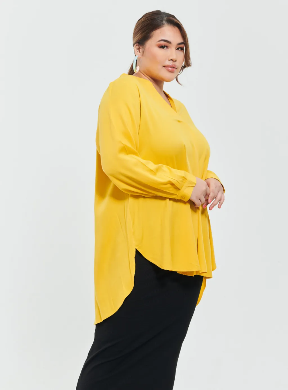 Kemeja Mandarin Collar Oversized Shirt - Blue Series