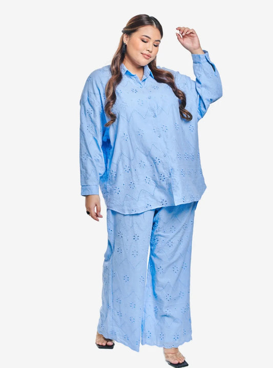 Setelan Tun Hamizah Eyelet Trousers Set