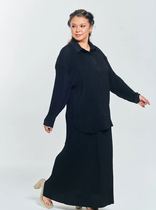 Tun Izzah Pleated Co-ord Set Earthy