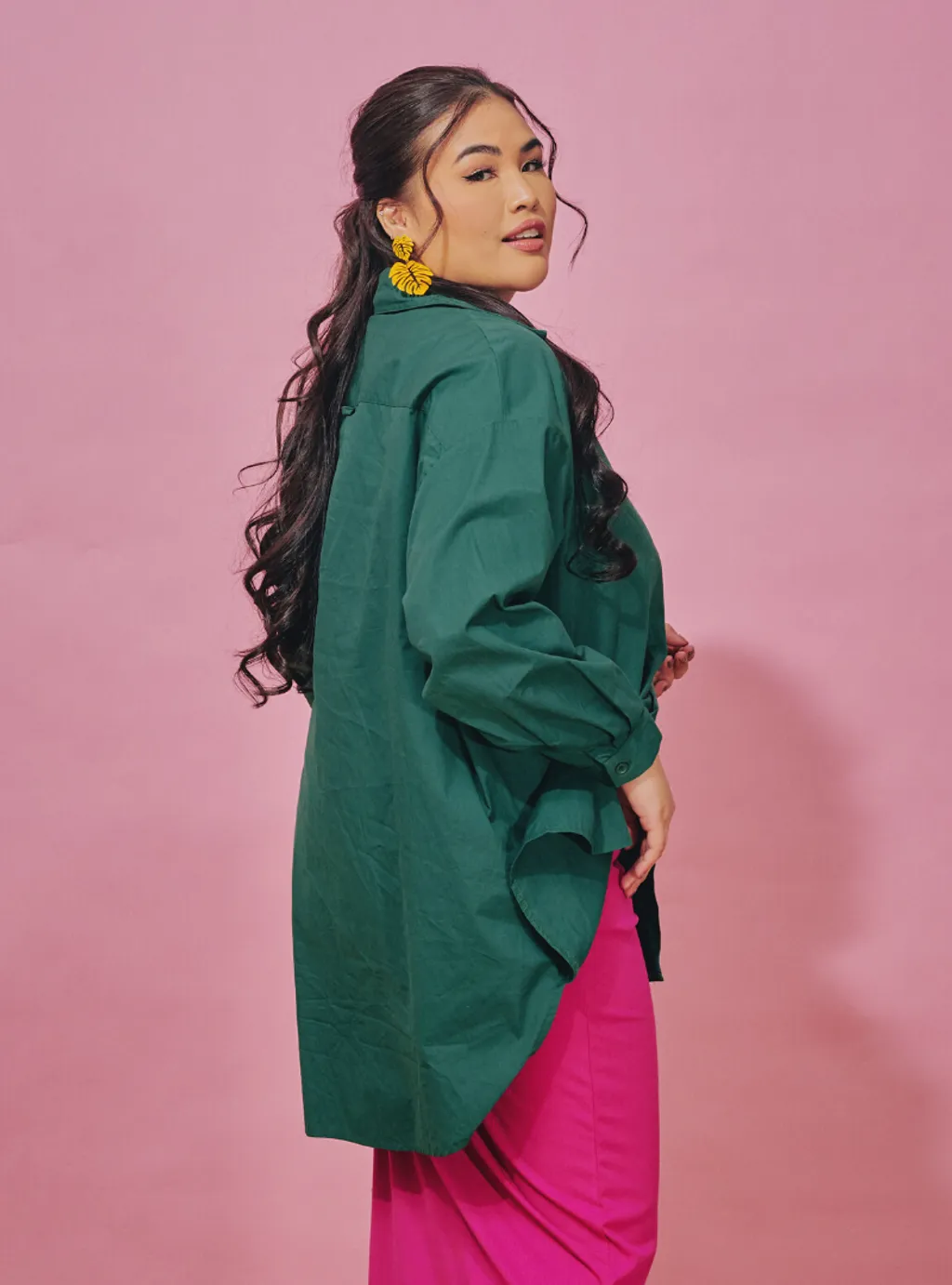 Curva Fabulous - Kemeja Dropped Shoulder Oversize Shirt - New Batch Vibrant  Green Series - CURVA FABULOUS INDONESIA - Shirts & Tops