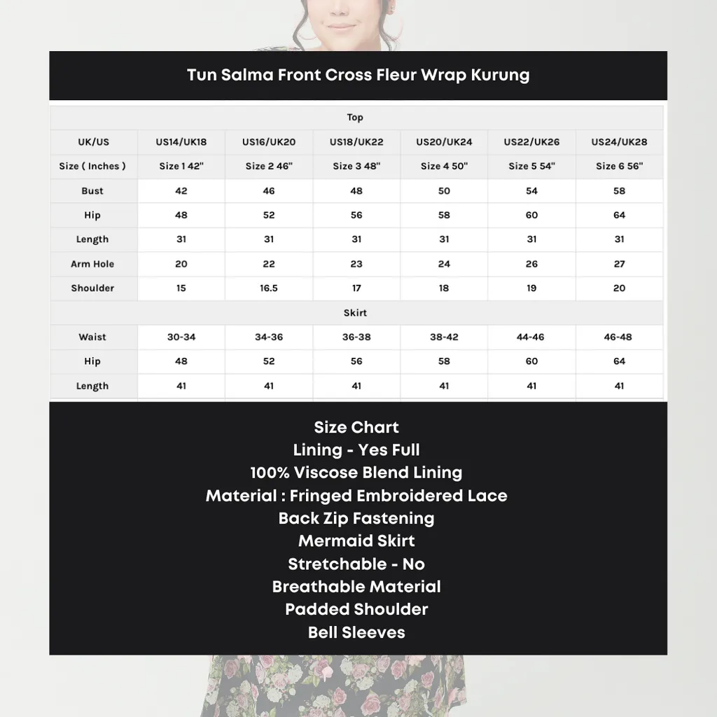 Setelan Tun Salma 3D Chiffon Fleur Wrap