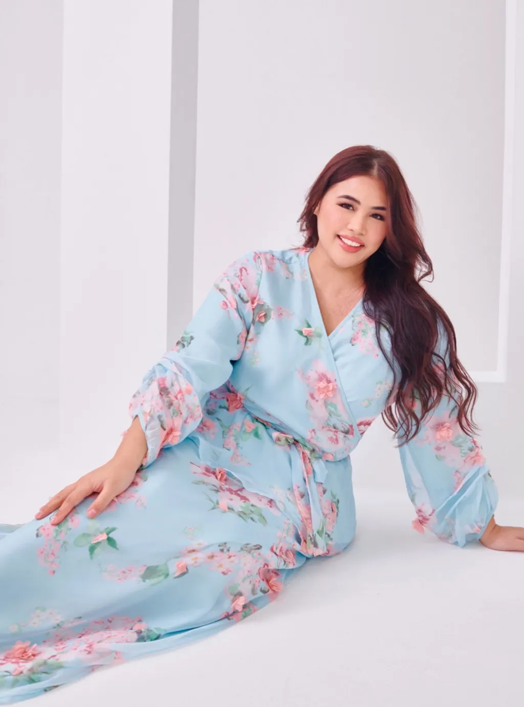 Tun Hamidah 3D Fleur Chiffon Wrap Kurung