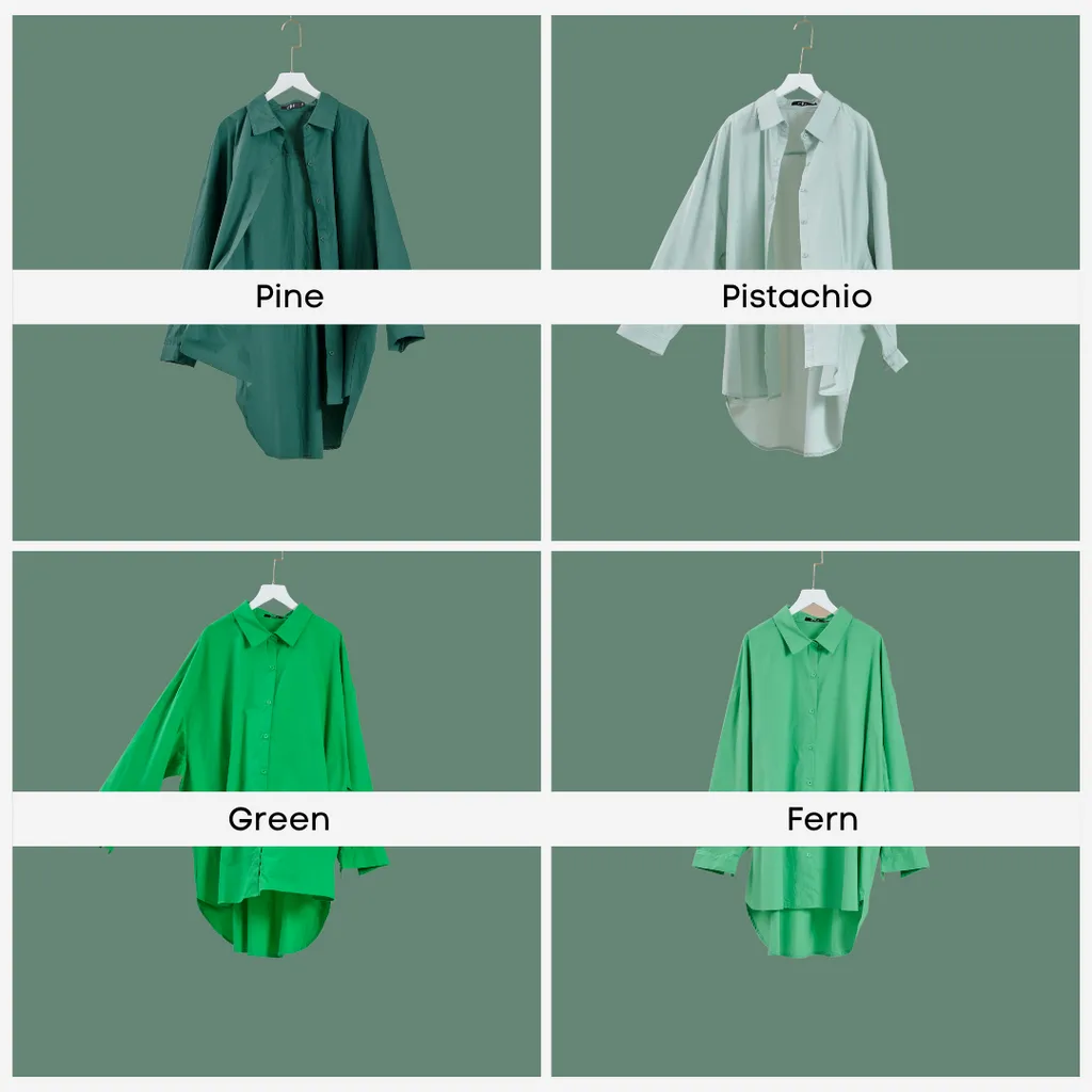 Curva Fabulous - Kemeja Dropped Shoulder Oversize Shirt - New Batch Vibrant  Green Series - CURVA FABULOUS INDONESIA - Shirts & Tops